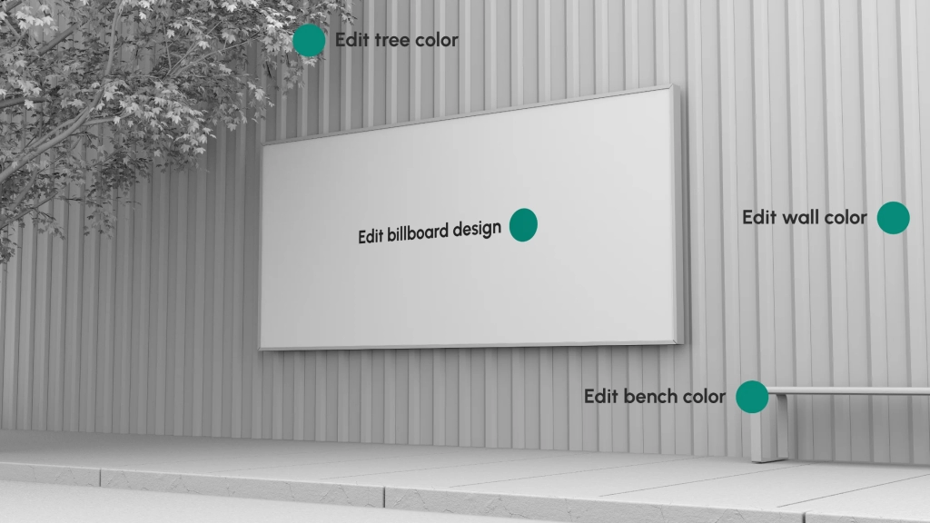 Free Street Wide Billboard Mockup
